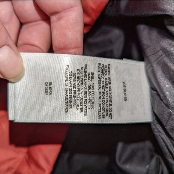 COLUMBIA Red / Orange Down Puffer Short Puffer Coat Size Large - Picture 13 of 14